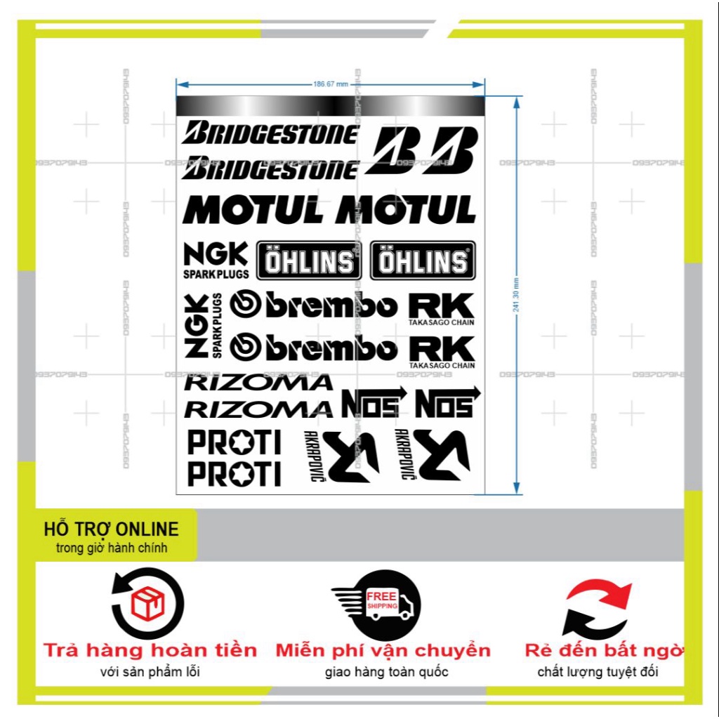 LOGO STICKER IN DECAL TRONG(KO DÁN XE ĐEN) - DUNG DECAL