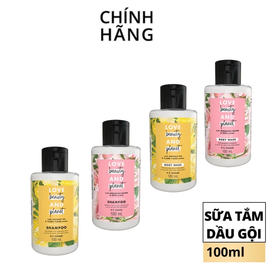 Dầu gội hoặc sữa tắm Love Beauty and Planet 100ml