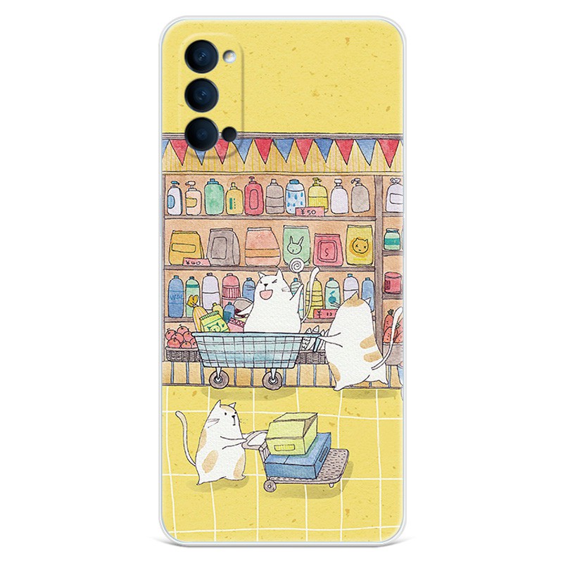 Hoạt Hình Ốp Điện Thoại Hình Mèo Dễ Thương Cho Oppo Reno4 5pro + 3 Ace2Se | BigBuy360 - bigbuy360.vn