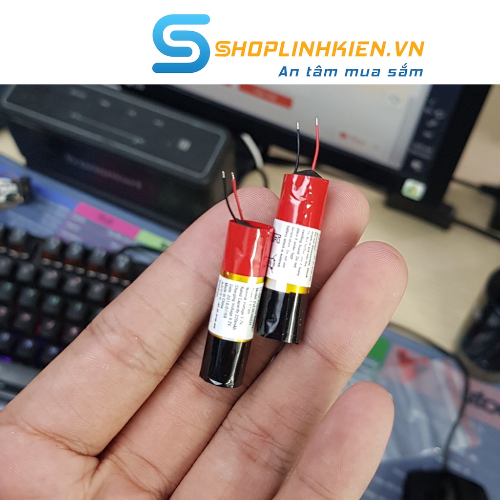 Bộ 2 Pin Lipo 3.7V 220mAh trụ dài 3cm đường kính 1CM thương hiệu EVE - ShopLinhKienM2M