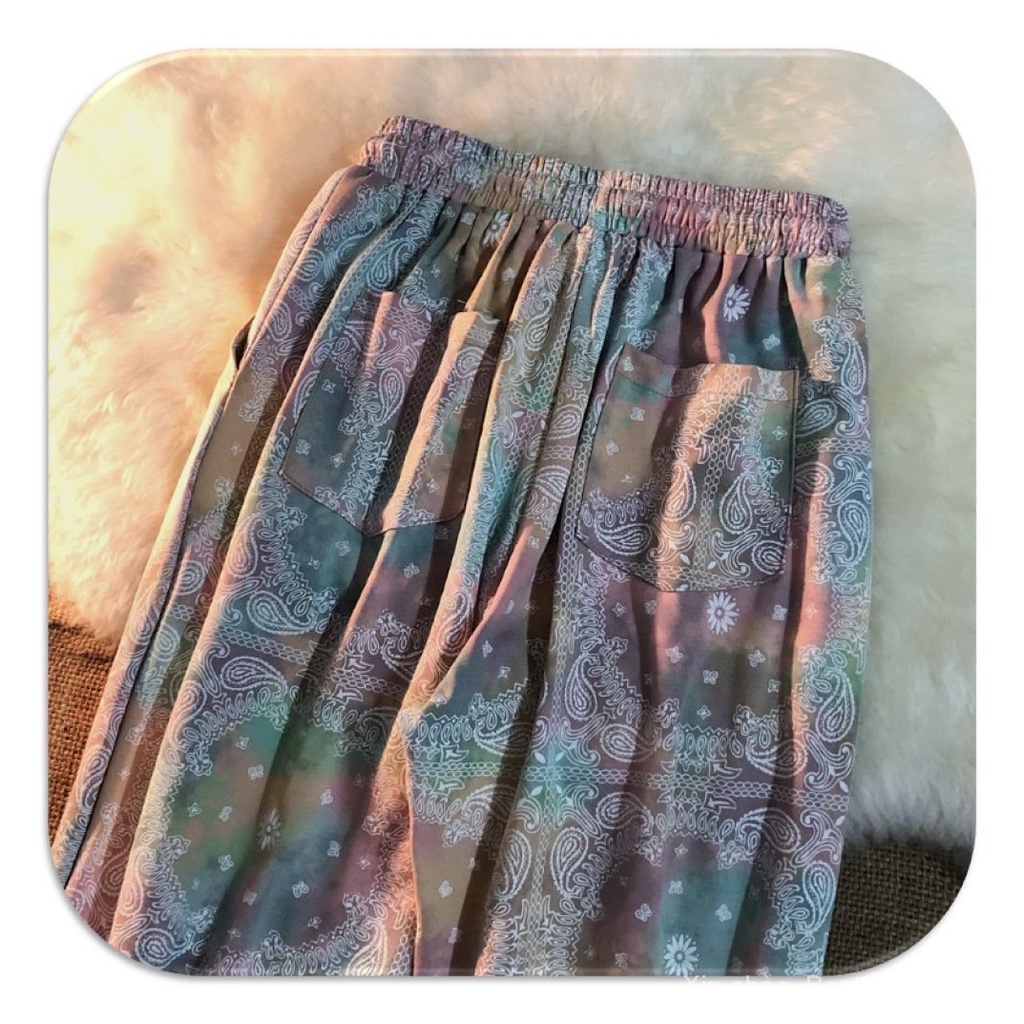 Spring-Summer2021New Tie-Dyed Fried StreetinsCouple Korean Style Loose Straight Wide Leg Ankle-Tied Casual Track Sweatpants