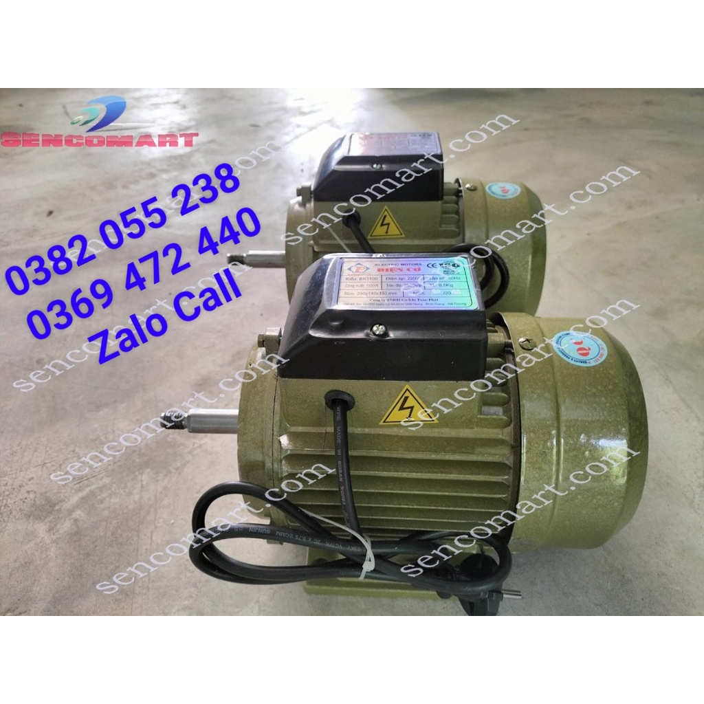 Mô tơ, động cơ, điện cơ Toàn Phát 1,1kw  tốc nhanh 2900v/p, điện 1 pha 220v dây đồng 100%