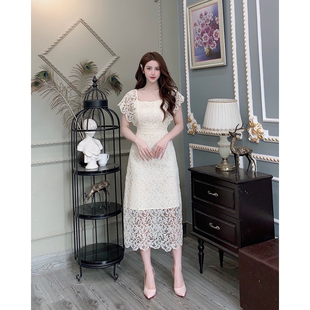 Váy Ren Tay Cánh Tiên Đầm dự tiệc cao cấp giá sỉ