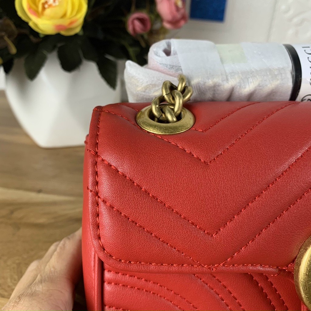 Túi xách Gucci Marmont màu đỏ size (có sẵn)