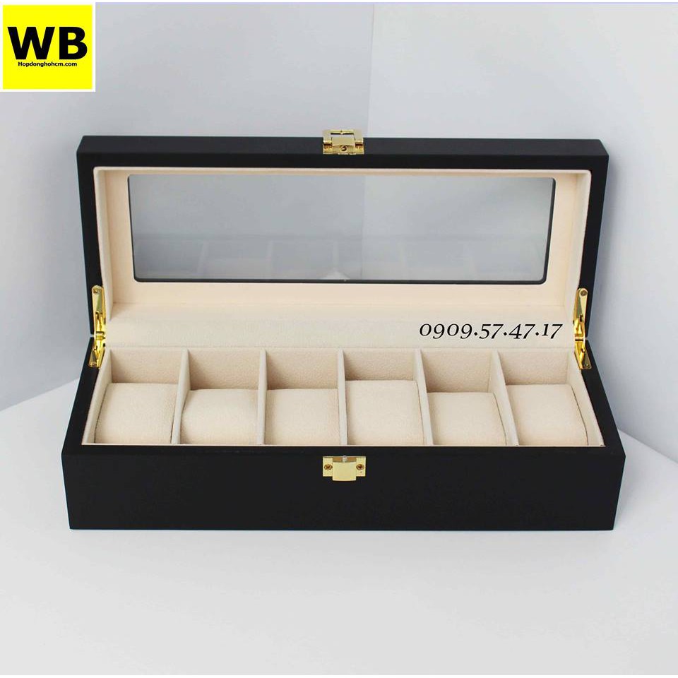 Hộp Đựng Đồng Hồ Bằng Gỗ Cao Cấp 6 Chiếc Đồng Hồ