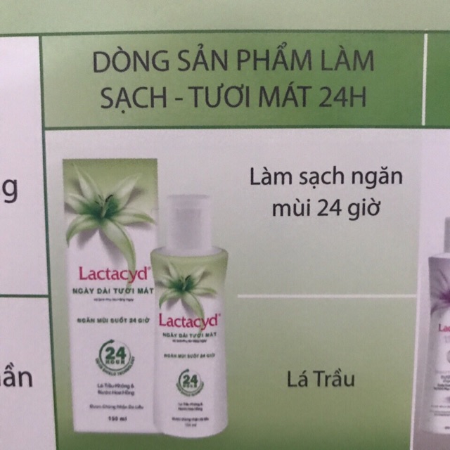 Dung dịch vệ sinh phụ nữ Lactacyd ngày dài tươi mát tính chất lá trầu không và nước hoa hồng 150ml