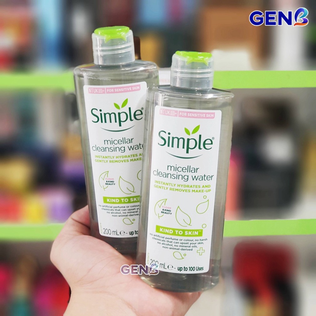 Nước Tẩy Trang Simple CHÍNH HÃNG+ Toner Simple Nước Hoa Hồng Tonner cho Da Nhạy Cảm Dầu Mụn Combo Simple Skincare GENB