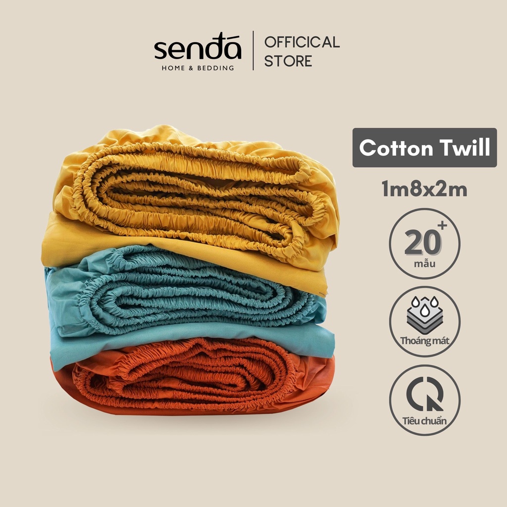 Ga giường 1m8x2m Cotton thô lụa Sen Đá Home Bedding cao cấp trơn màu, drap bo chun trải nệm, ra bọc đệm 1m8 x 2m