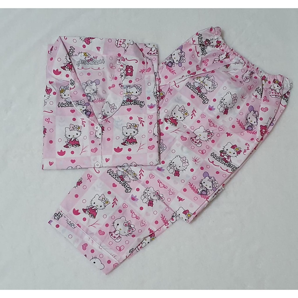 Bộ Đồ Ngủ Pijama In Hình Hello Kitty Dễ Thương Cho Nữ