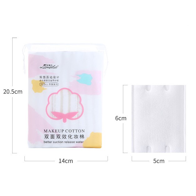 Lameila bông tẩy trang cotton pads 3 lớp nội địa trung có dây kéo LEVAN 222 miếng LAMEILA.001