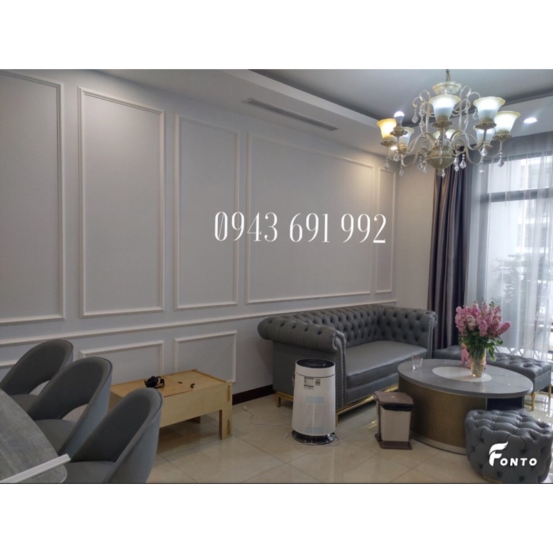 Set phào chỉ nhựa cắt sẵn combo 3 khung dán vách tường, giường, sofa