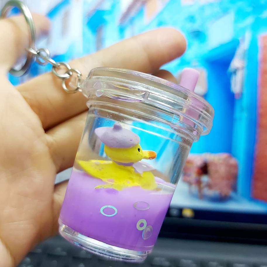 Móc Khóa Nước Hình Trà Sữa Móc Khóa Trà Sữa Cute Siêu Yêu Móc Cặp, Balo