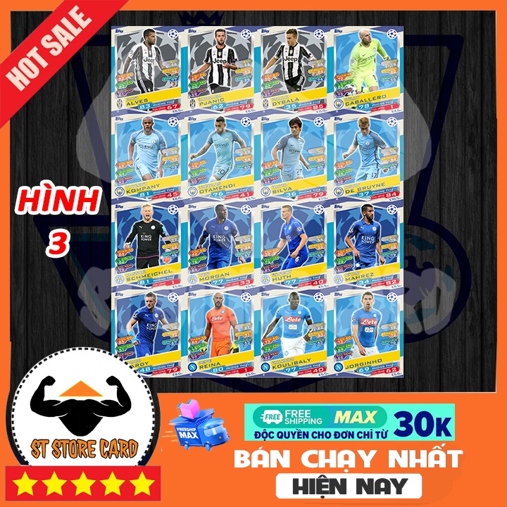 Thẻ cầu thủ UCL 2016/17 Size Poca Match Attax thẻ in custom ST STORE CARD