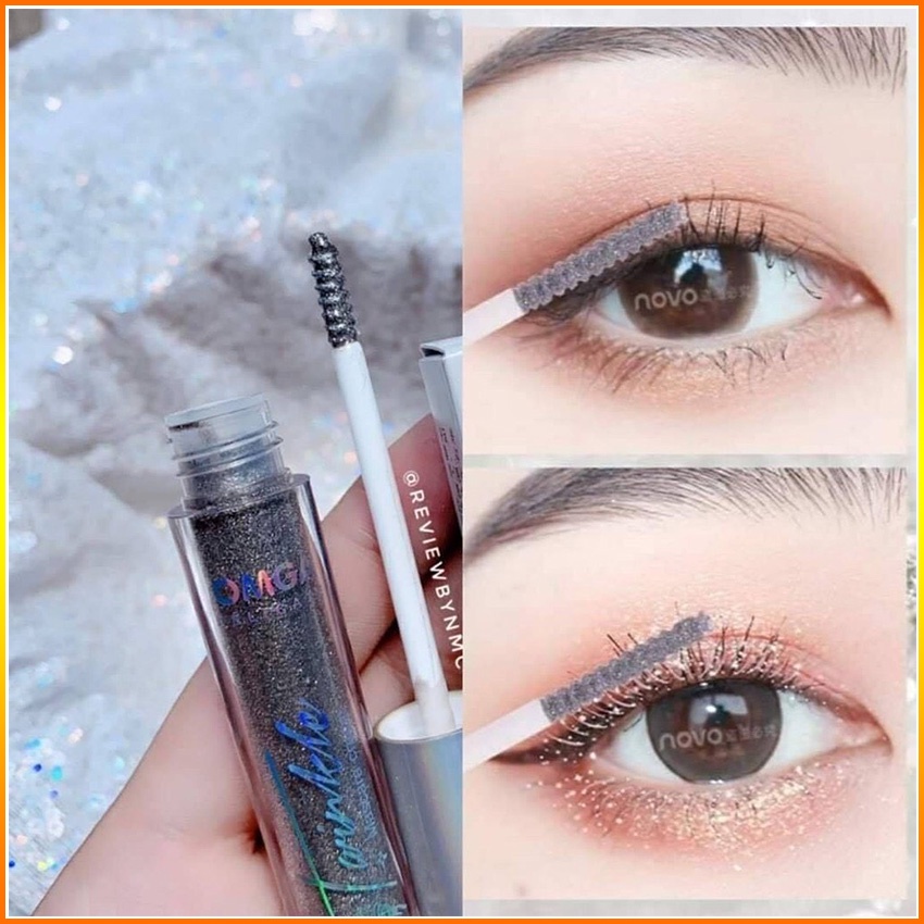 Mascara chuốt mi ánh nhũ kim tuyến Omga lung linh dài dày cong đẹp không lem ECOTITT CM01