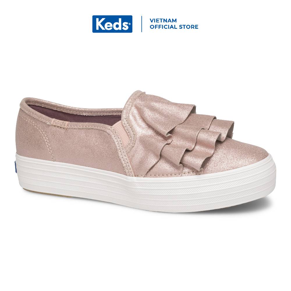 Giày Keds Nữ - Triple Ruffle Glitter Suede Rose - KD058988