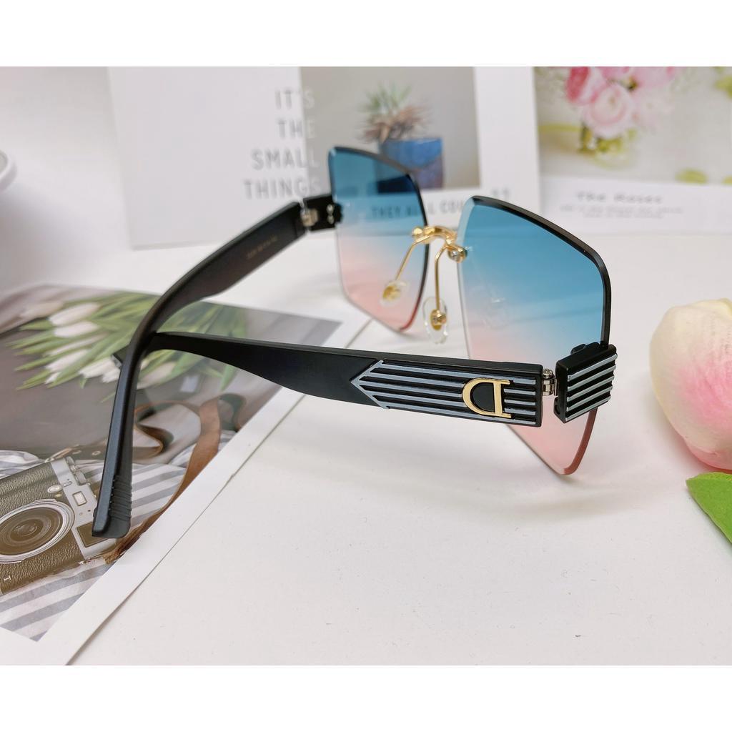 Ảnh thật Kính ốc pha lê thiết kế k viền đi ngày và đêm cao cấp chống UV400 chống chói bảo vệ mắt -D2228 kính mát nữ