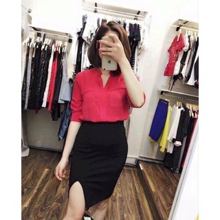 Chân váy bút chì công sở xẻ trước