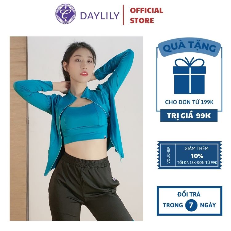 Áo Khoác Thể thao DAYLILY 2021 Chất cotton lạnh cao cấp, Áo khoác ngoài tập thể dục, tập gym yoga thoáng mát, thoải mái