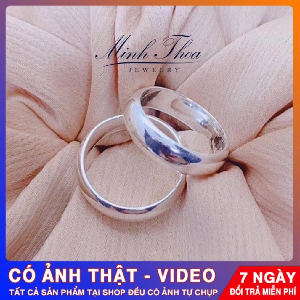 Nhẫn trơn nam nữ, nhẫn bạc nguyên chất dùng để đánh cảm tránh gió độc Tuấn Thoan JEWELRY