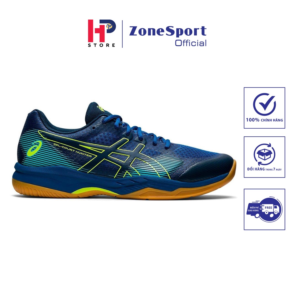 Giày Asics Gel - Court Hunter 2 - Xanh - Giày Chuyên Bóng Chuyền, Cầu Lông, Tennis bật nhảy êm, giảm sốc, thoáng khí