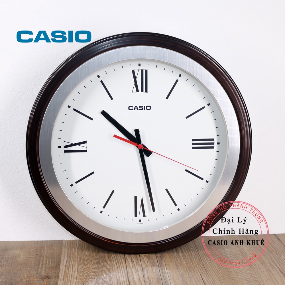 Đồng hồ treo tường Casio cỡ lớn IQ-91A-5DF  kim trôi im lặng