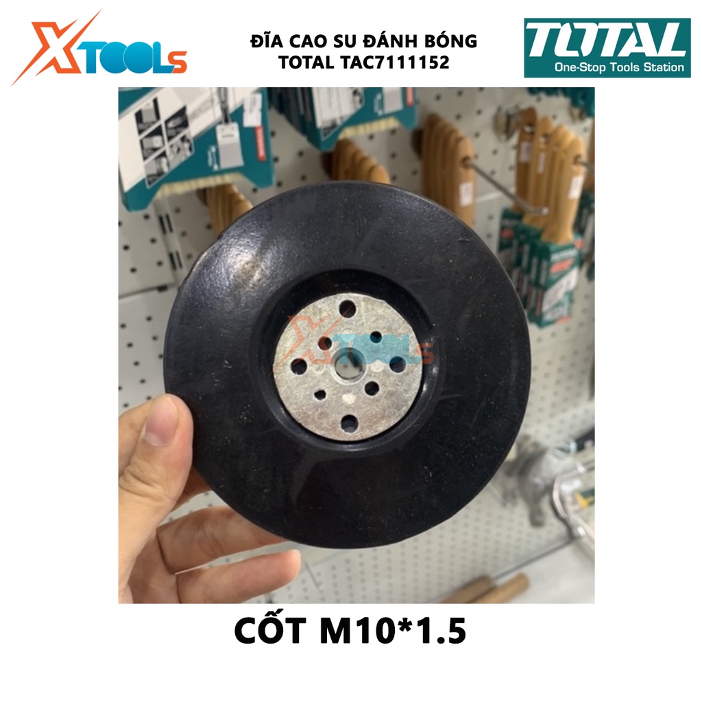 Đĩa cao su đánh bóng TOTAL TAC7111152, đường kính 100mm chất liệu bằng cao su, cốt M10 x 1.5 đánh bóng các bề mặt-XTOOLS