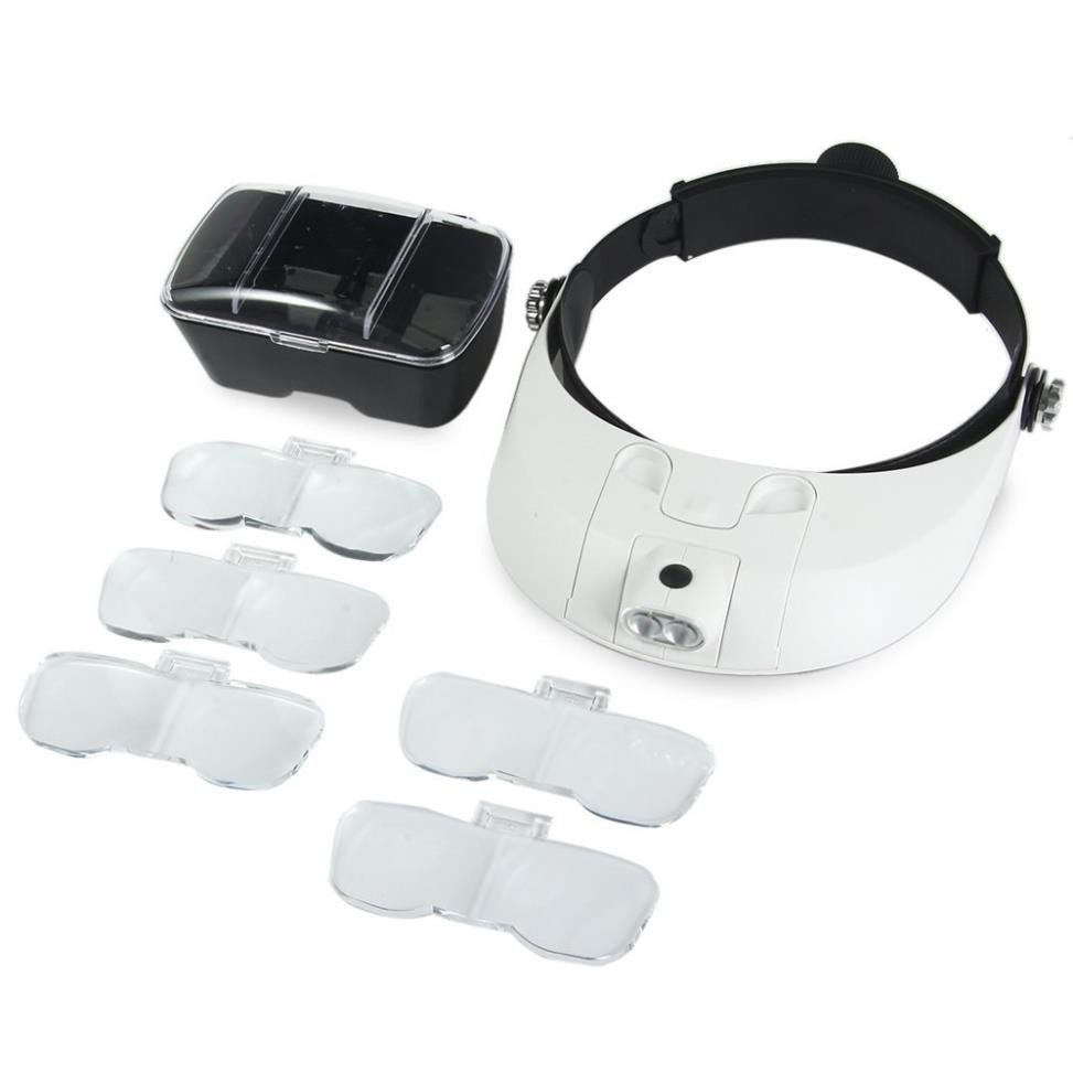 [FREE SHIP =&gt; 50K ] Kính lúp đội đầu đọc sách, sửa chữa phóng đại 5 kính