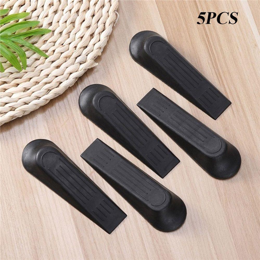 5 Miếng Chặn Cửa Bằng Nhựa Màu Đen