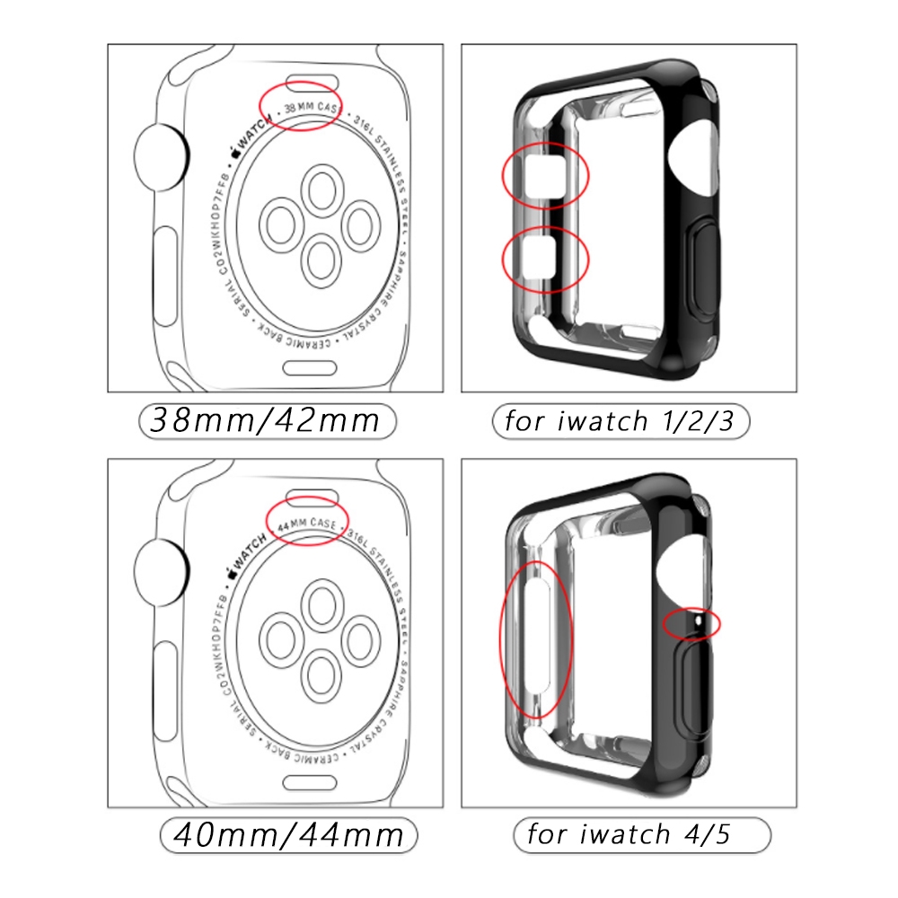 Ốp Bảo Vệ Mặt Đồng Hồ for Apple Watch Series 6 SE 5 4 3 2 1 38mm 42mm 4 40mm 44mm