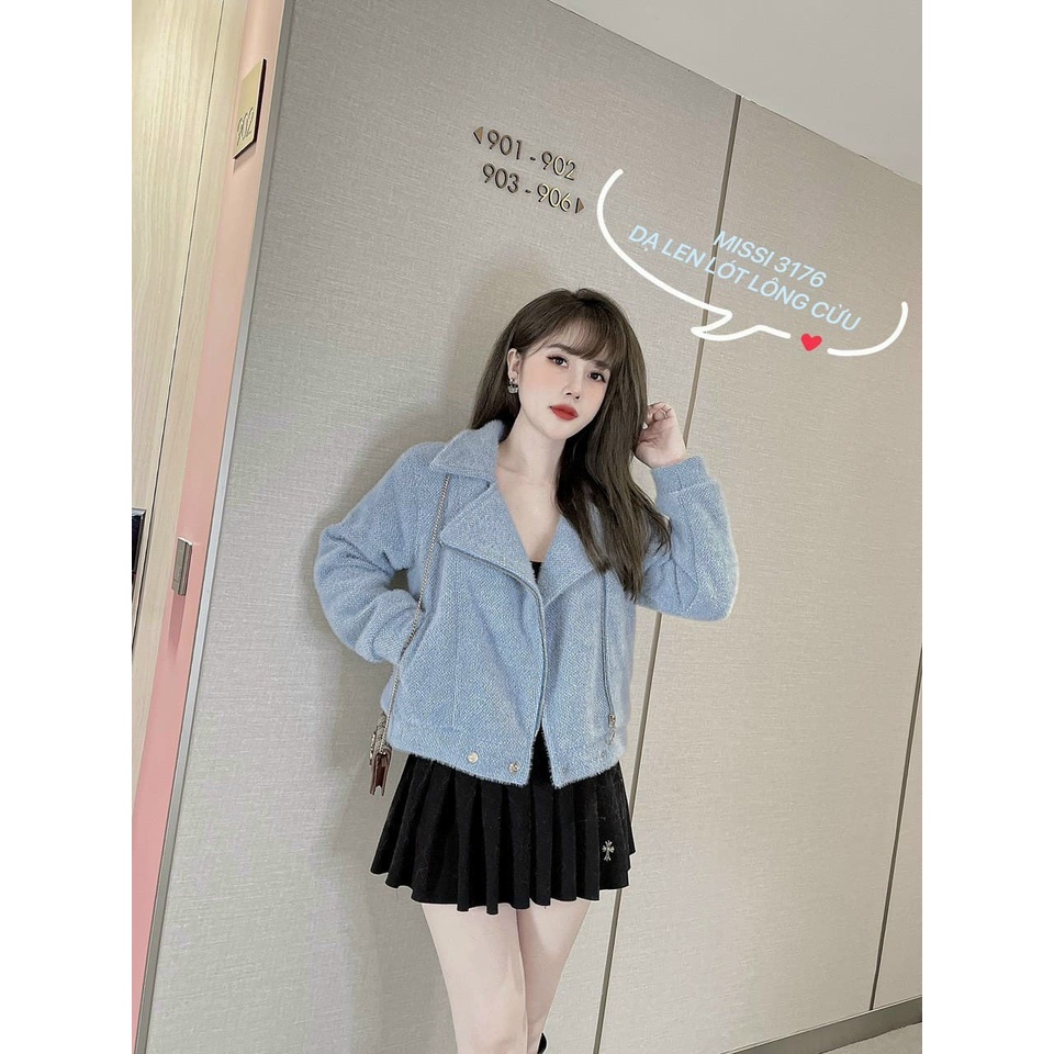 [ SẴN HÀNG ] áo khoác dạ lông tuyết lót lông cừu nữ thu đông dài tay FOM THỤNG chat mềm mịn size từ 40-60Kg | BigBuy360 - bigbuy360.vn
