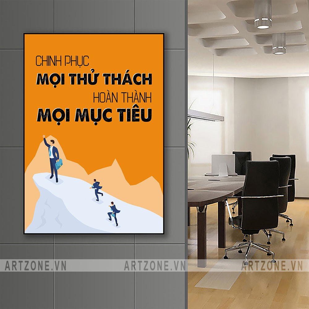 Tranh động lực Cao cấp Chinh phục mọi thử thách, hoàn thành mọi mục tiêu