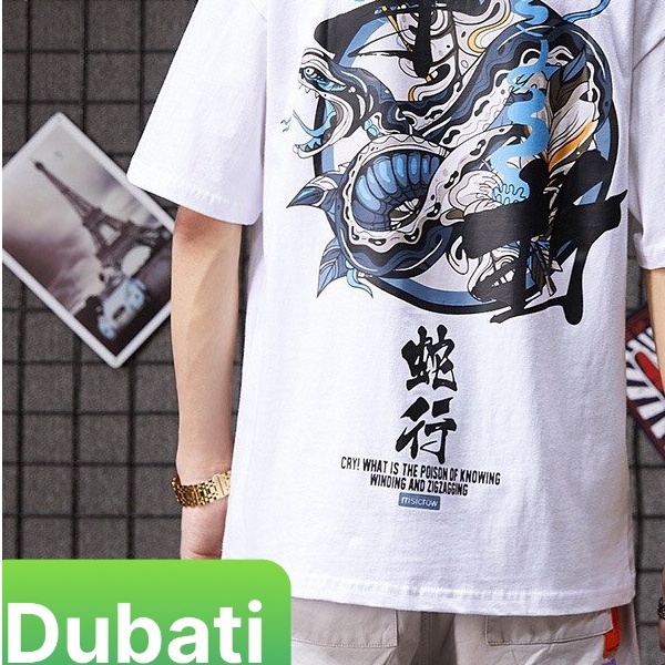 ÁO THUN NAM NỮ FROM RỘNG CON RẮN CHẤT VẢI COTTON MỊN- DUBATI FASHION