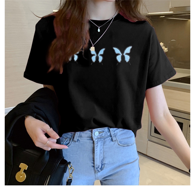 NRVP Áo thun ngắn tay dáng rộng in hình vui nhộn thời trang mùa hè 2020 cho nữ