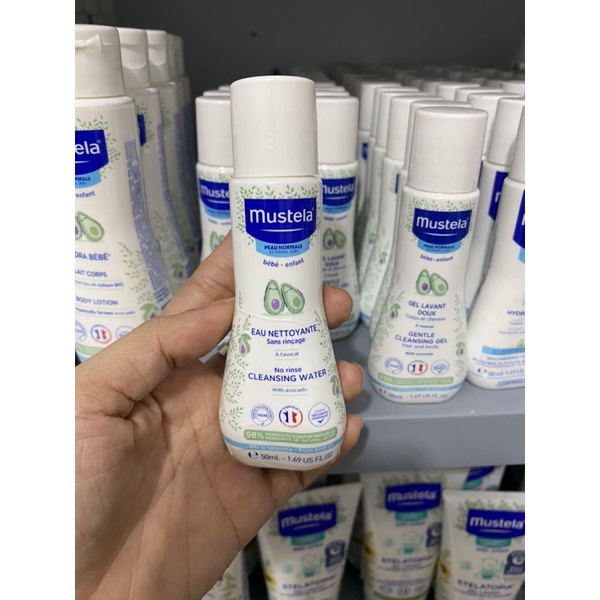 Mustela Nước Làm Sạch Mặt Và Cơ Thể Cho Trẻ Sơ Sinh & Em Bé Da Thường 50ml