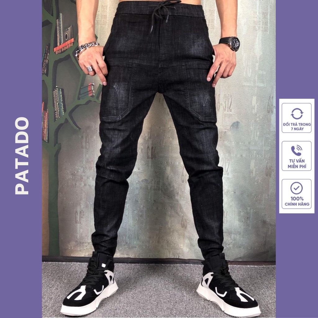Quần jogger jean nam Túi Hộp Thiết Kế Lưng Thun Cao Cấp JG1 Phong Cách Hàn Quốc 2022