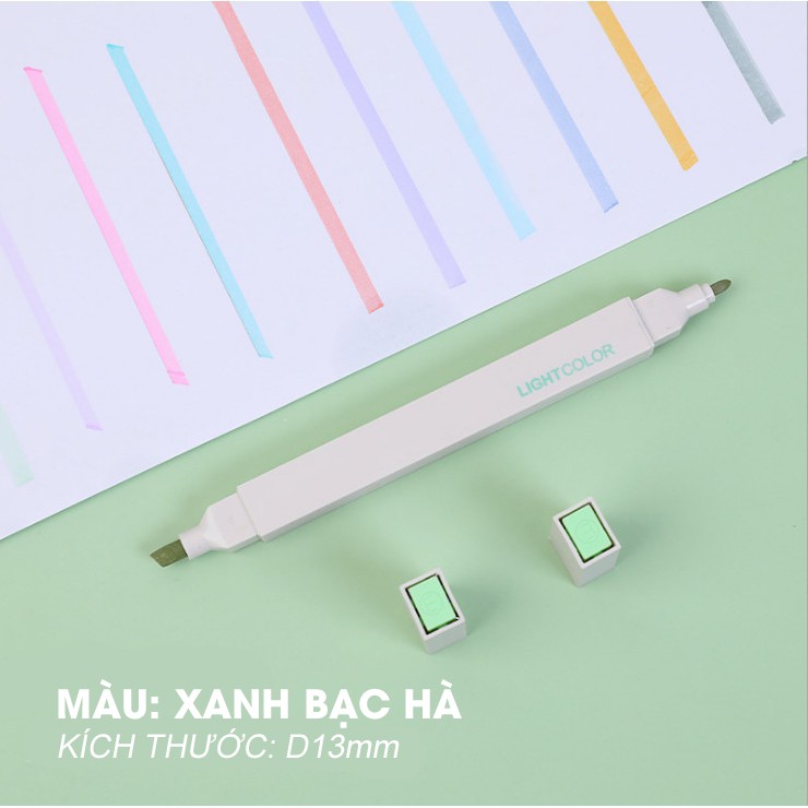 Bút dạ hai đầu màu Morandi màu xinh xắn tiện dụng, bút đánh dấu bút nhớ LIGHTCOLOR Bút Highlighter ST211