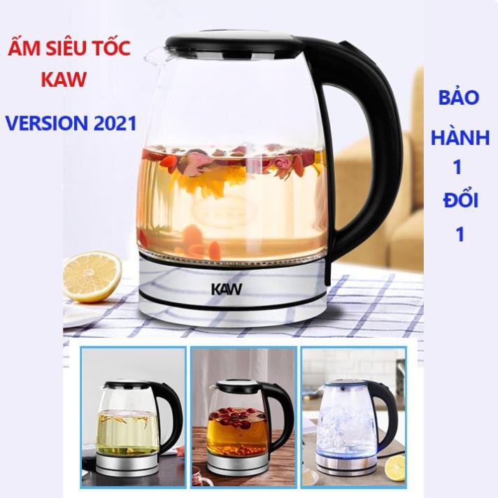 ✔️ Ấm đun siêu tốc thủy tinh dung tích 1,8L Và 2L, Bình đun thủy tinh thương hiệu Rapido, KAW Đun Sôi Nhanh [BH 1 - 1]