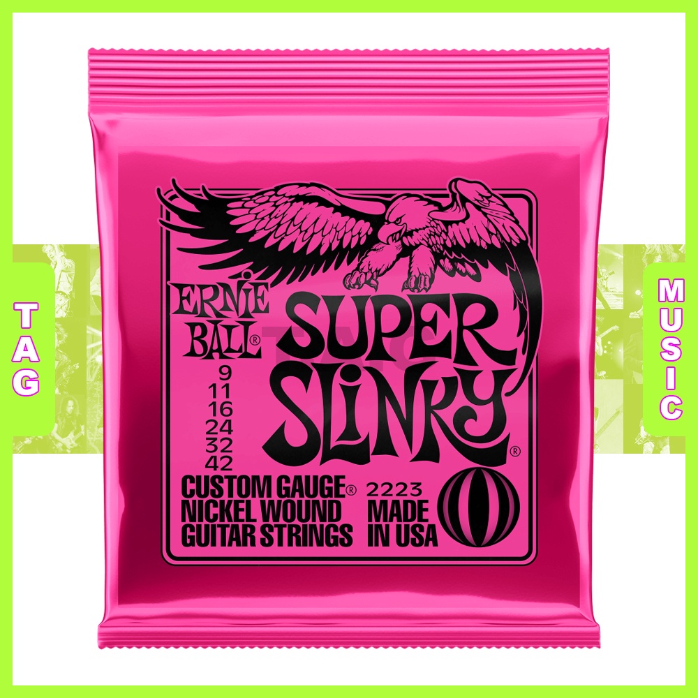 Electric Guitar Strings, Dây đàn Guitar Điện Ernieball 2223 Custom Gauge Nickel Wound 09-42 chính hã