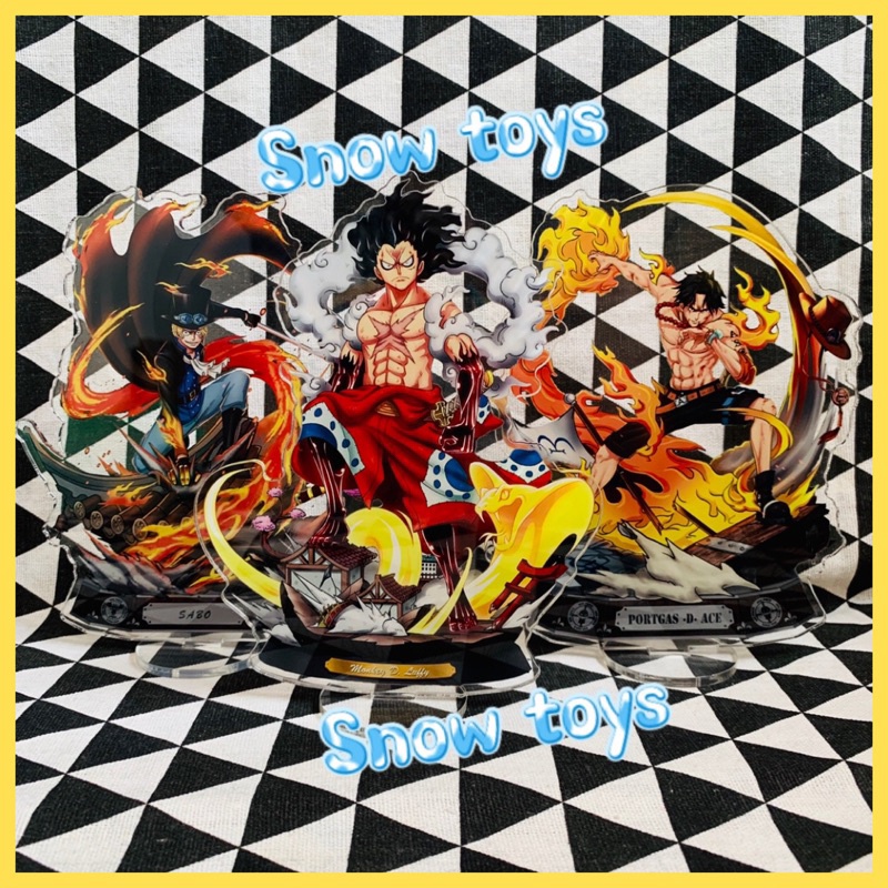 Mô Hình Tượng Standee Acrylic Mica - One Piece - Luffy Gear Sabo Ace Big Mom Râu Trắng Boa Hancock - 16cm