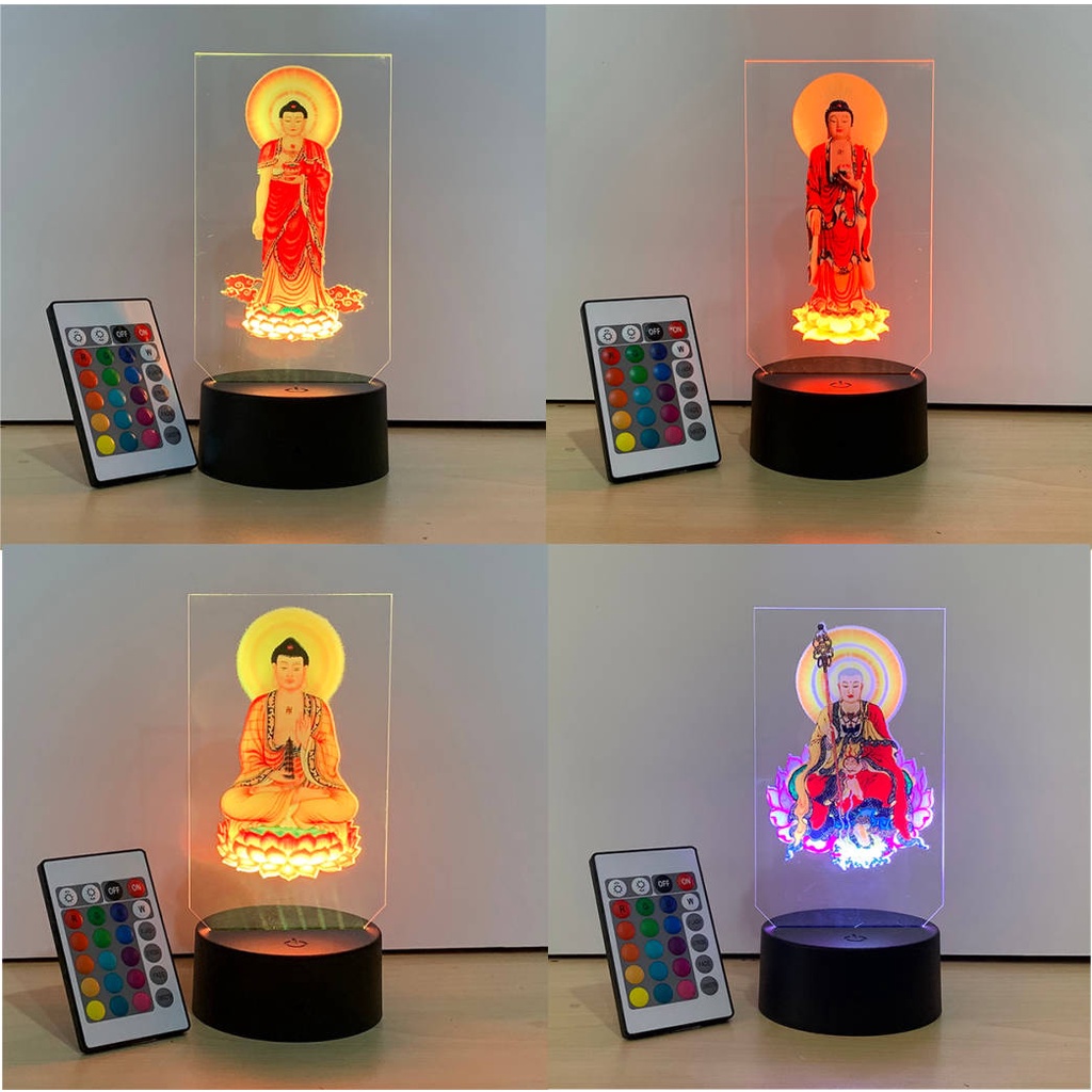 Tranh thờ phật đèn led, phật adida, phật Thích Ca, Địa Tạng Vương Bồ Tát, tranh trang trí phòng thờ phật