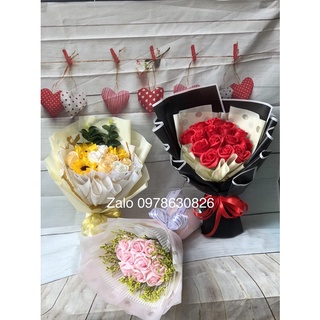 Hoa sáp thơm kèm túi mặt kính