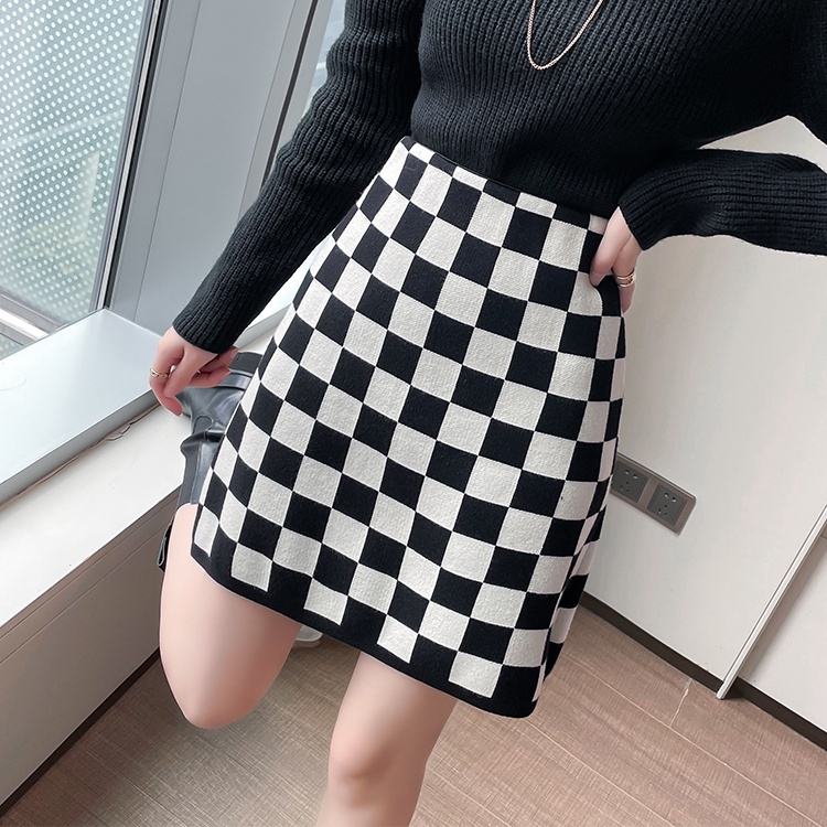 Porozi  Chân váy nữ  dáng chữ A cạp cao phong cách Hàn Quốc có 2 màu