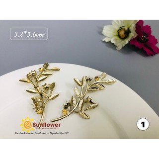 Cành lá mạ kim - đính đá 19