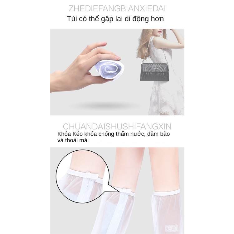 túi đựng giày Vỏ Bọc Giày Đi Mưa Cổ Cao Bằng Silicon pvc Chống Trượt Chống Thấm Nước Tiện Dụng