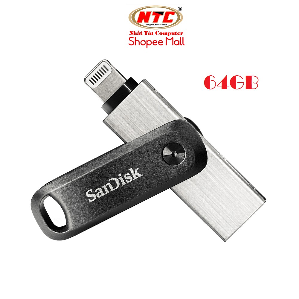 USB OTG SanDisk iXpand 3.0 Flash Drive Go 64GB (Bạc) - Hàng Chính Hãng