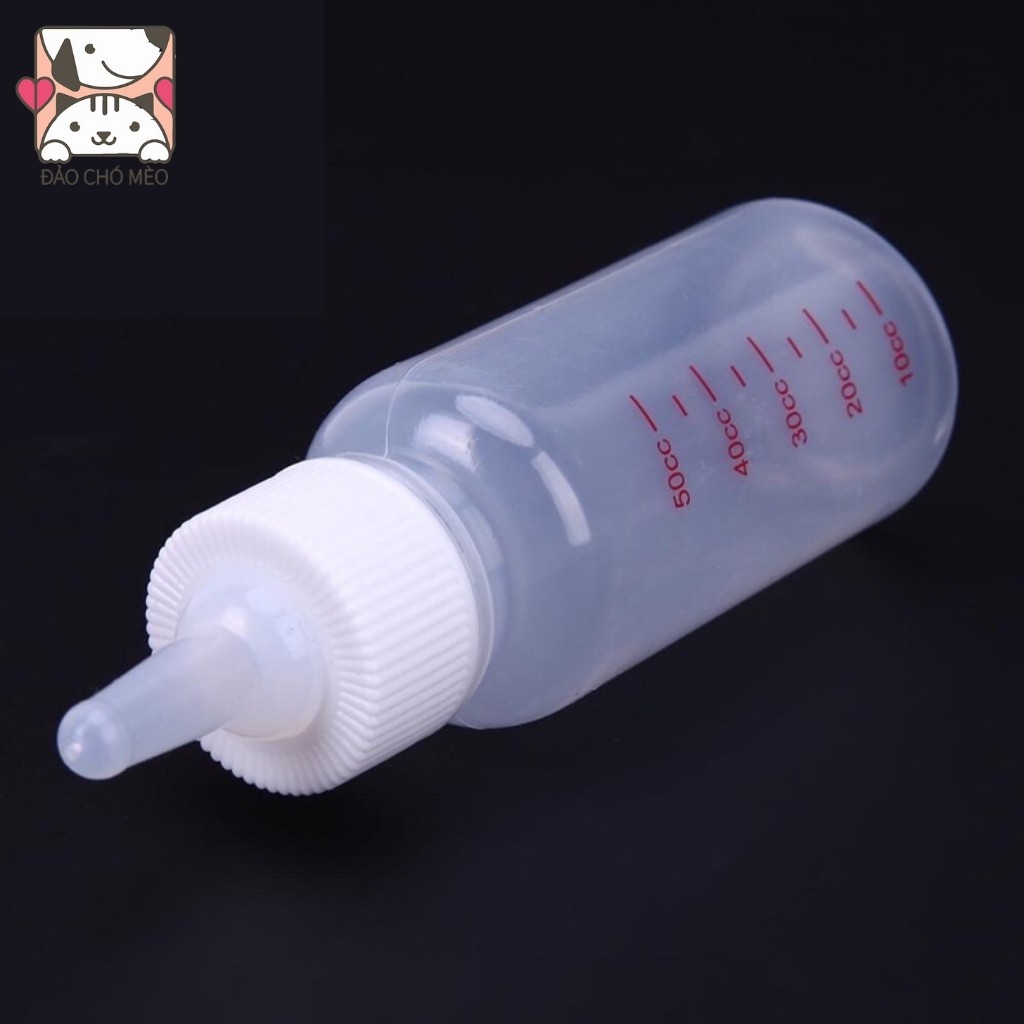 Bình sữa chó mèo nhỏ loại đẹp cho chó mèo chai 60ml vạch đỏ - Đảo Chó Mèo