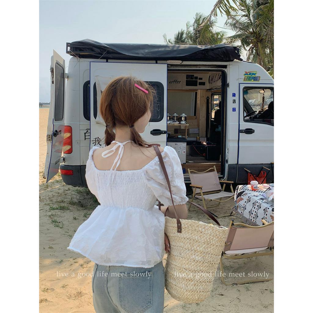 Áo Croptop Cổ Yếm Thiết Kế Ngọt Ngào Thời Trang  tao bao