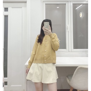 Áo cardigan trơn basic nút ngọc