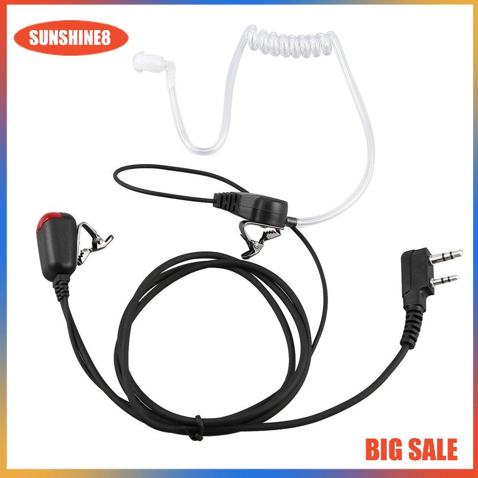 【SUN】2 PIN Mic PTT Covert Acoustic Tube In-ear Earpiece for Kenwood Baofeng