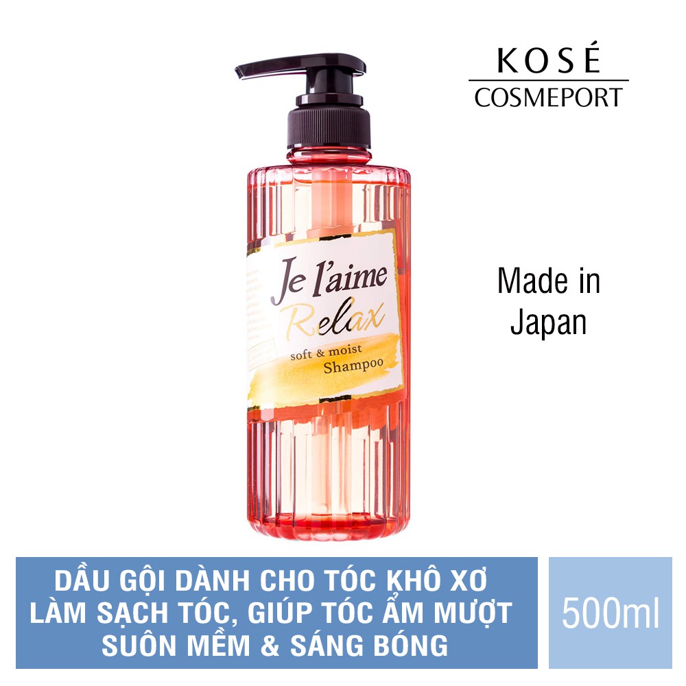 Dầu gội dành cho tóc khô xơ Kosé Cosmeport Je l’aime Relax Shampoo Soft & Moist 500ml